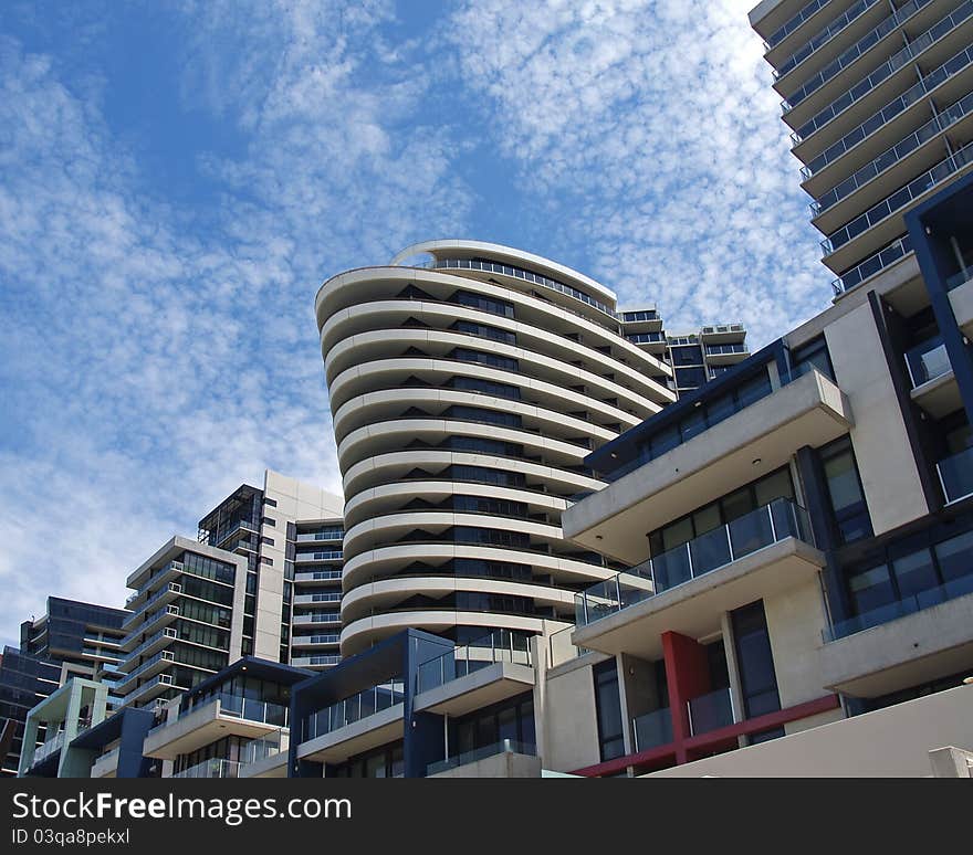 Melbourne Docklands high rise modern architecture. Melbourne Docklands high rise modern architecture