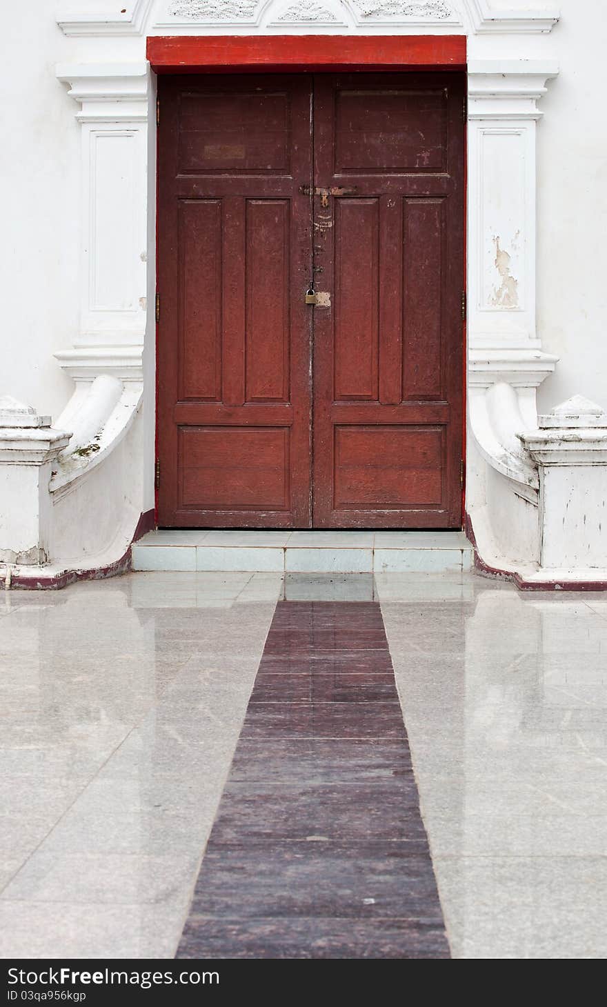 Old door in thai temple