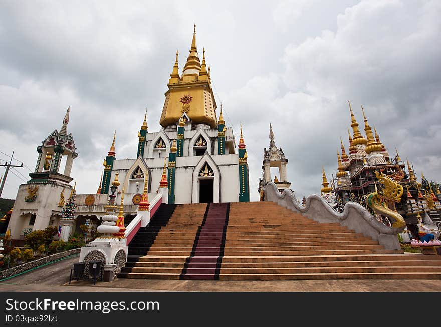 Temple built in traditional Thai architecture. Temple built in traditional Thai architecture