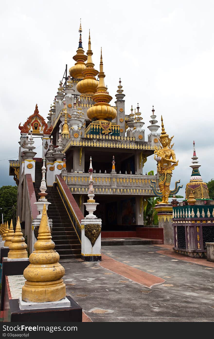 Temple built in traditional Thai architecture. Temple built in traditional Thai architecture