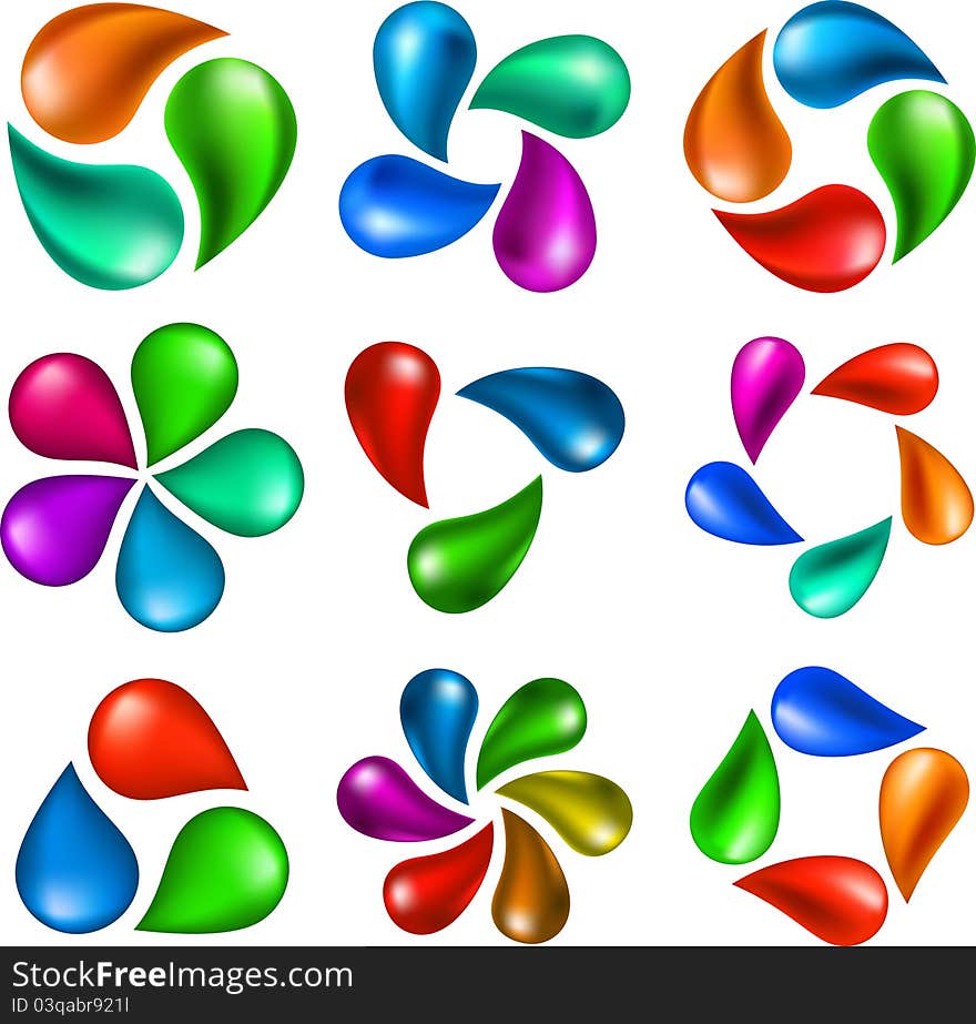 Vector illustration of swirl nature icons. Vector illustration of swirl nature icons.