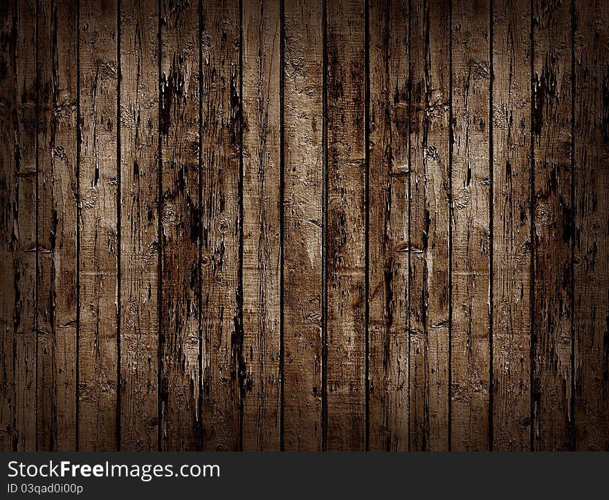 Worn brown wooden planking background. Worn brown wooden planking background.