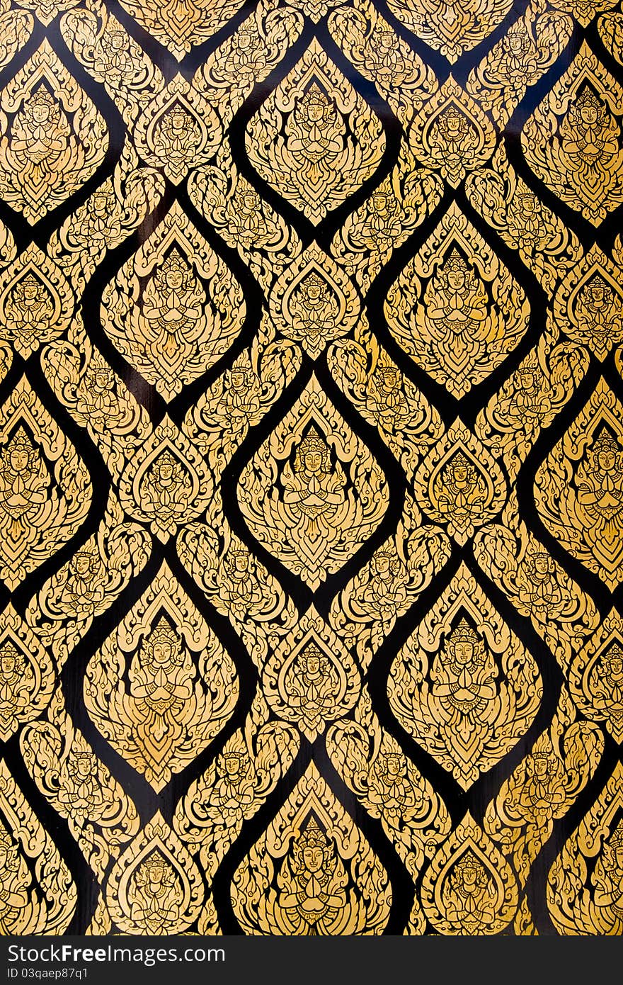 Thai Pattern style on church wall