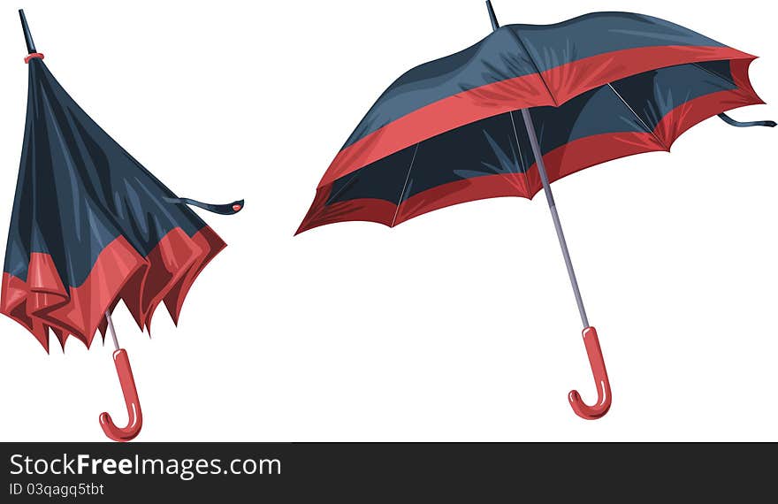 2 beautiful umbrella on a white background