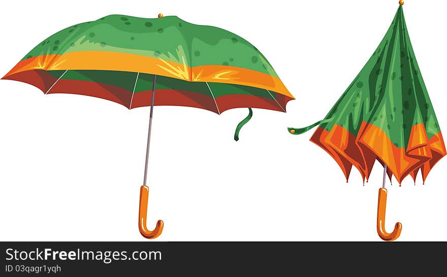 2 beautiful umbrella on a white background