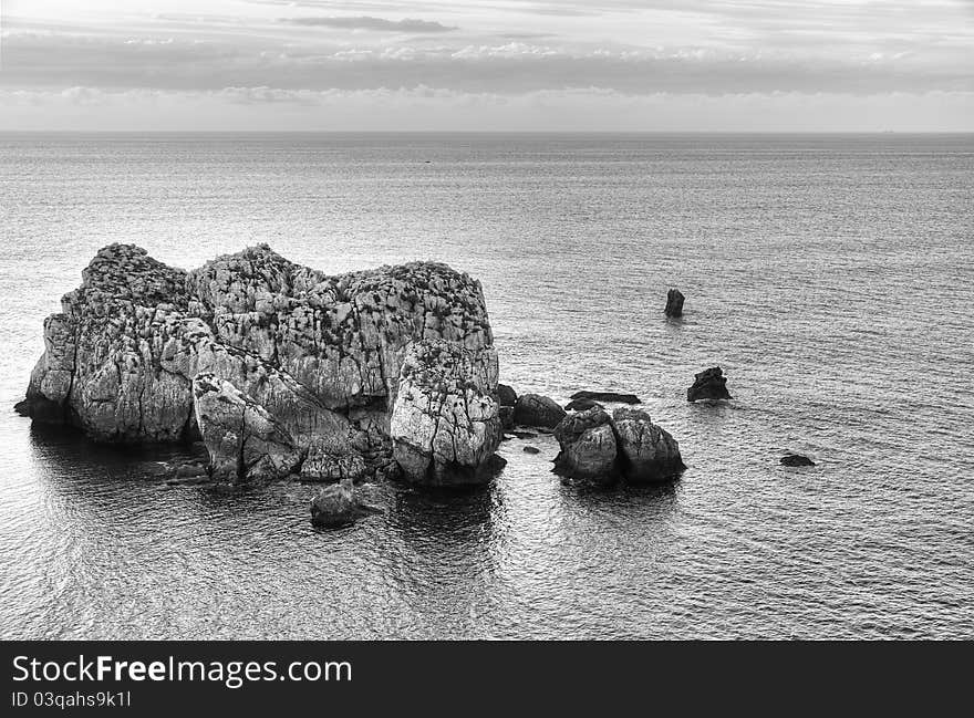 An island in the Cantabrian Sea, off the coast of Santander. An island in the Cantabrian Sea, off the coast of Santander.