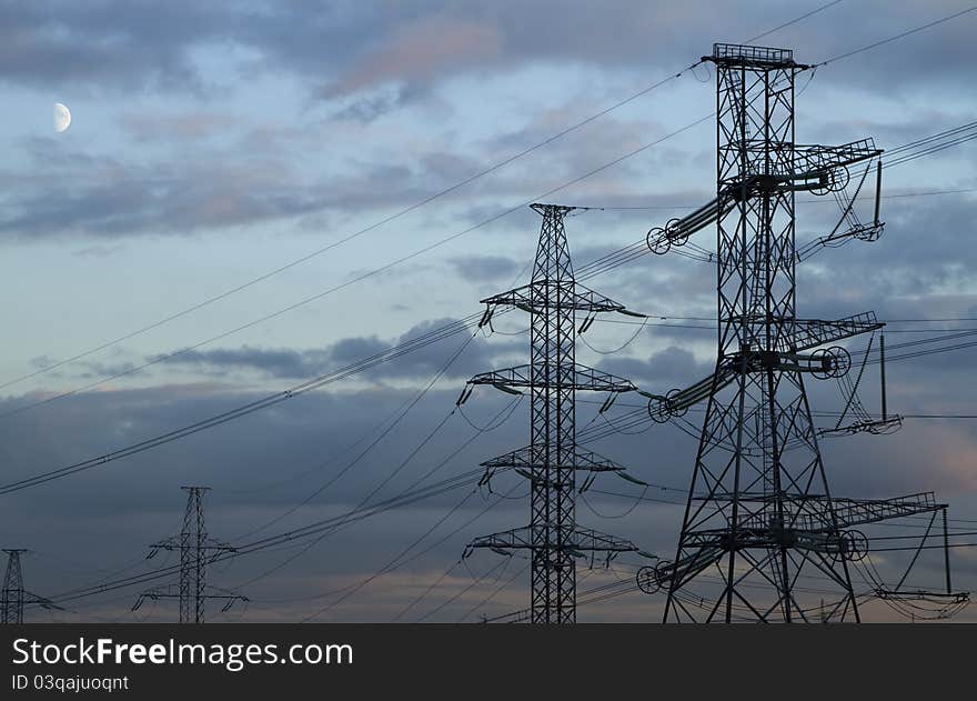 High Voltage Power Pylons.