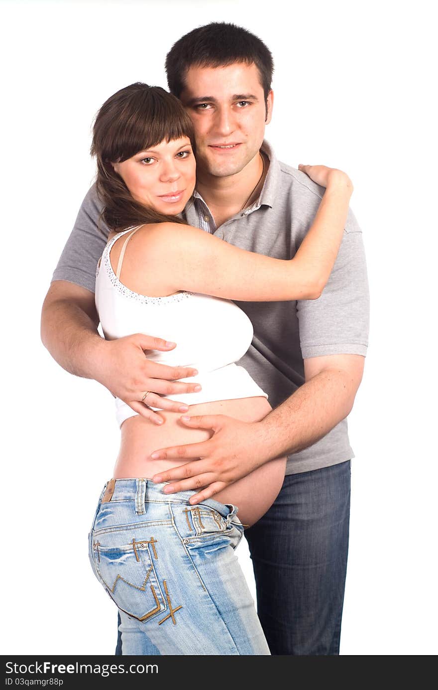 Pregnant woman with man