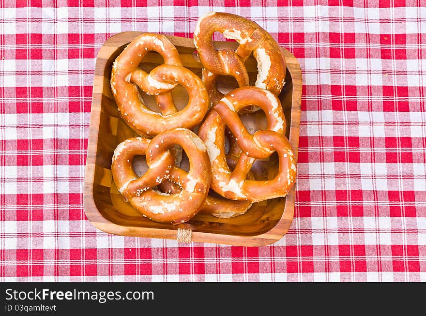 German bavarian breakfast with brezel