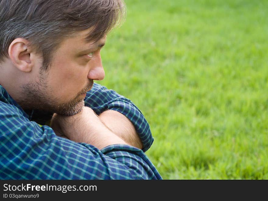 Man on grass