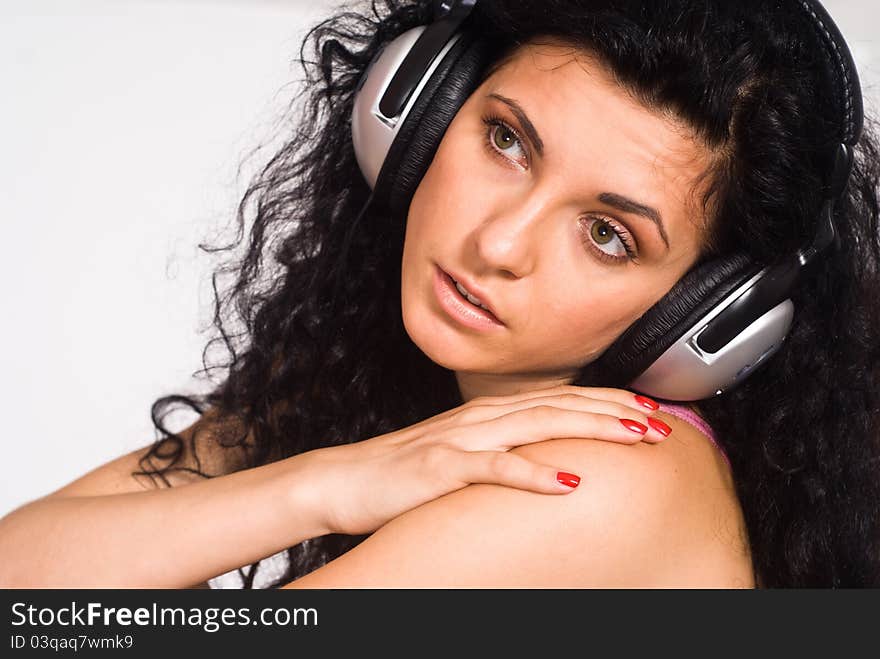 Girl with her headphones