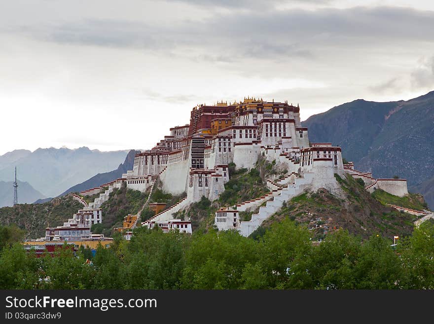 Potala palace and cloudscape blue sky in Lhasa ,Tibet