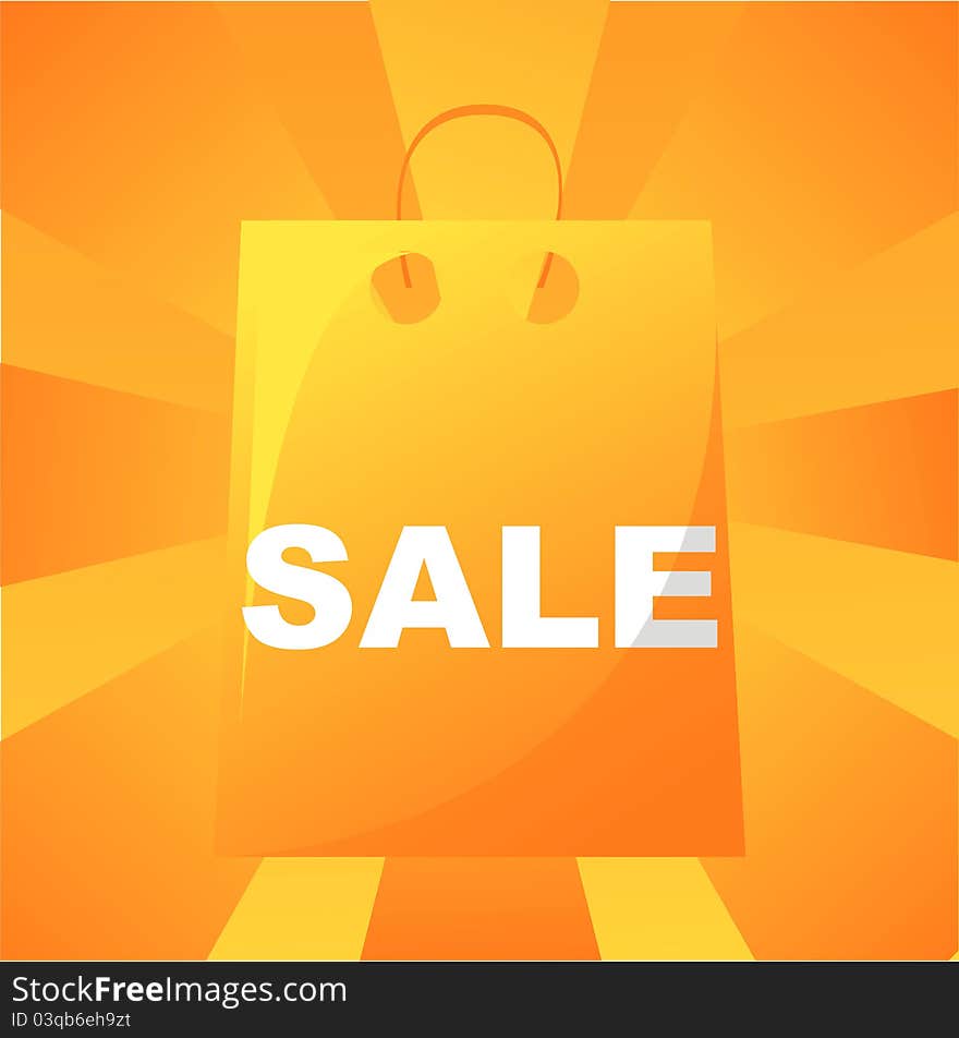 orange sale bag background