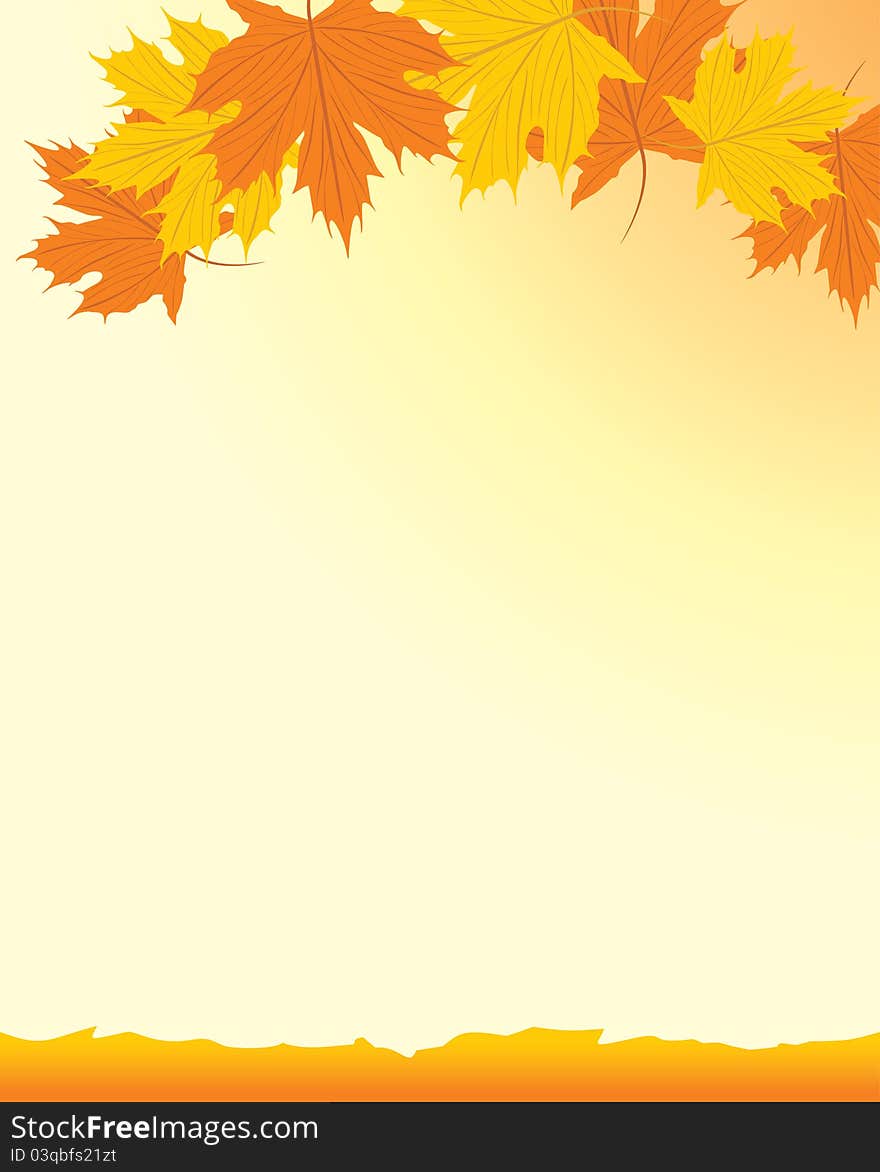 Autumn background with maple leaves