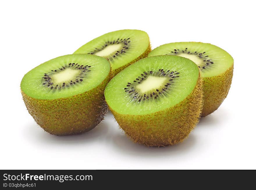 Kiwi fruit on a white background