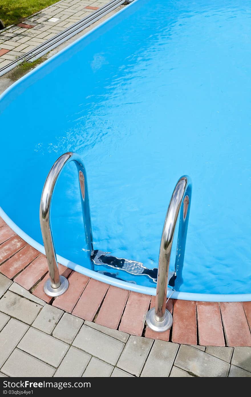 The Metal swimming pool steps