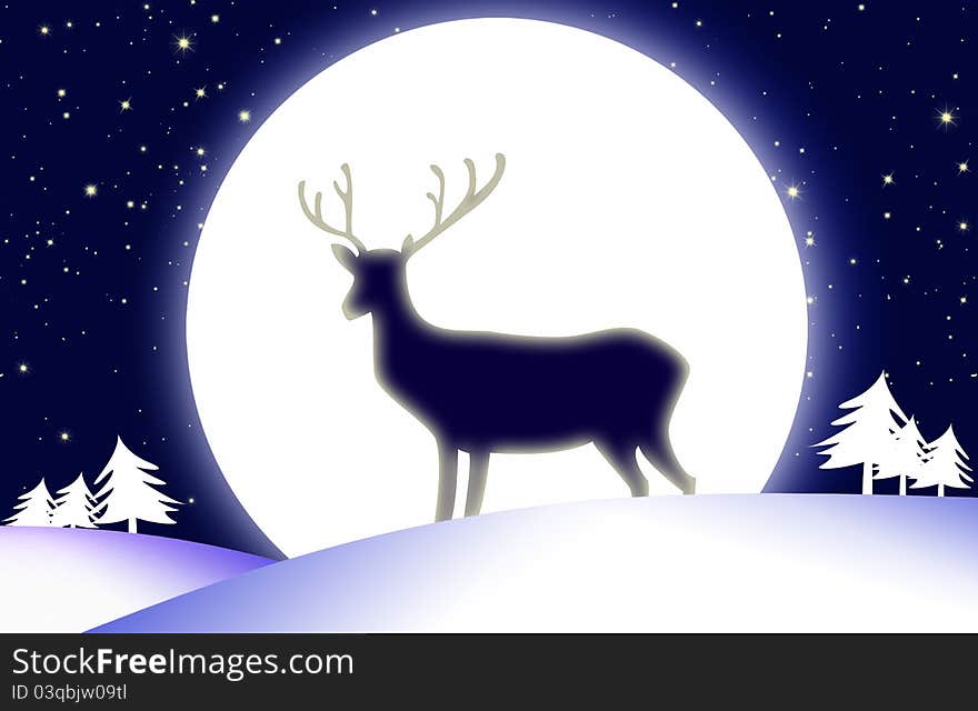 Deer And The Moon.