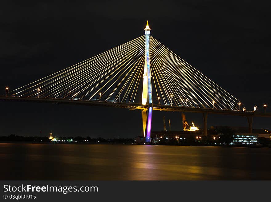 Bhumibol Bridge or Mega Bridge in thailand