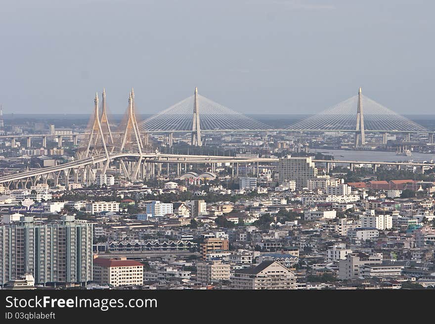 This is the high view angle shot of Cityscape. It's the Center of Bangkok City.