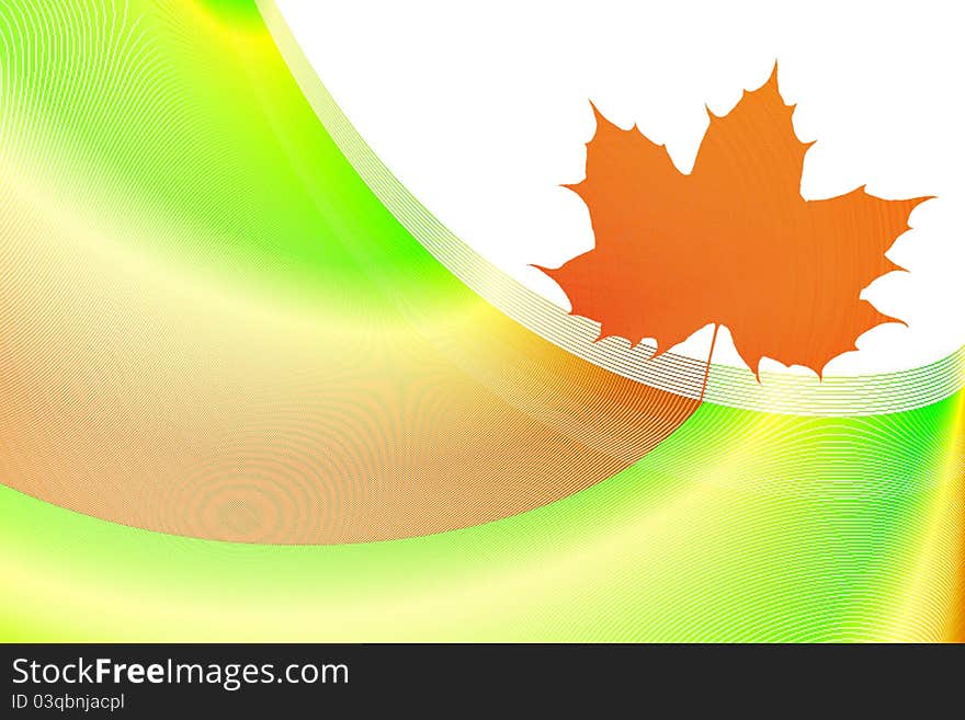 Abstract autumn backgrounds with orange maple leaf