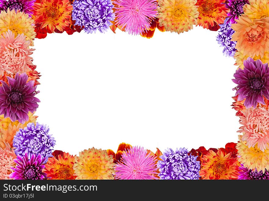 Frame made of spring flowers. Frame made of spring flowers.