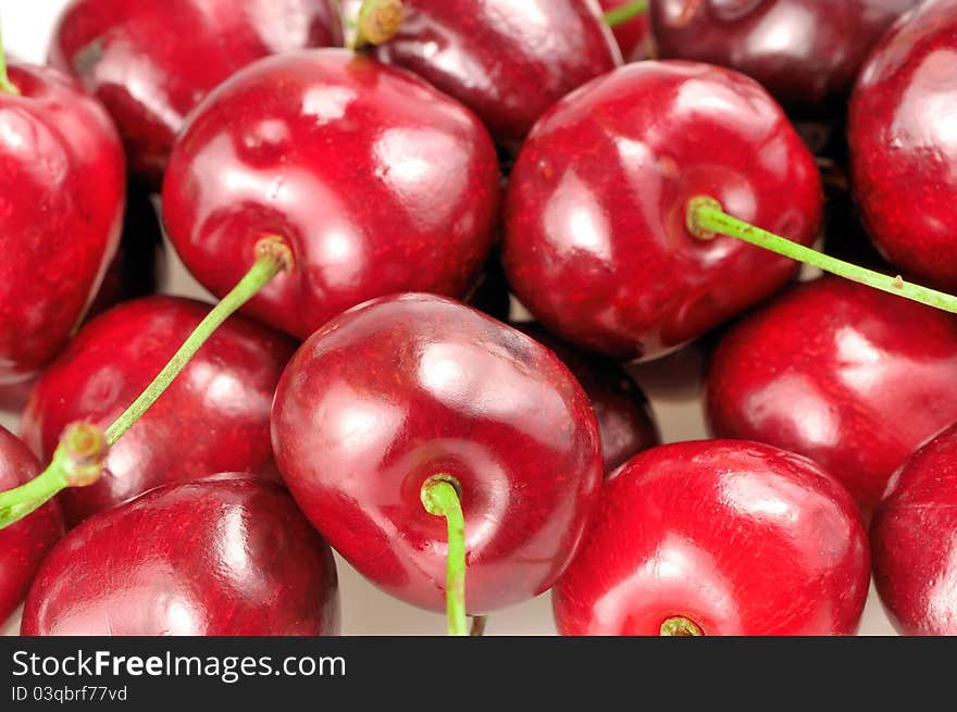 Heap Of Cherries Closeup