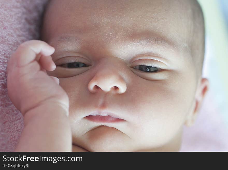 Newborn lying comfortable