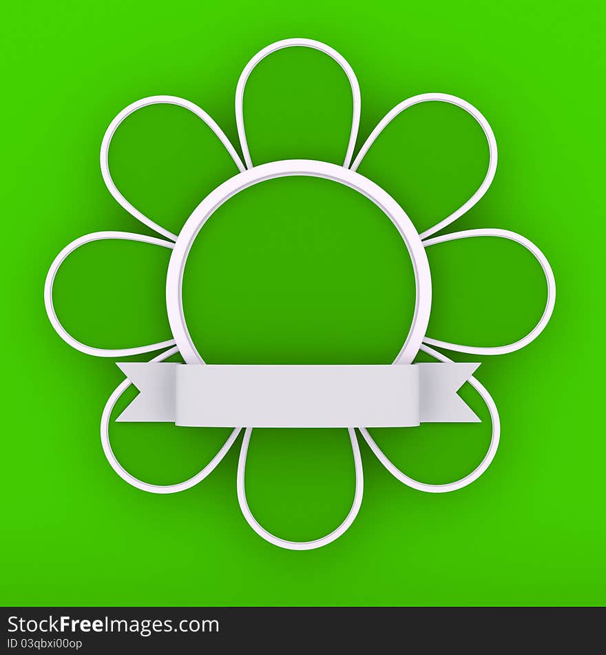 Medal in the shape of a flower, award ribbon