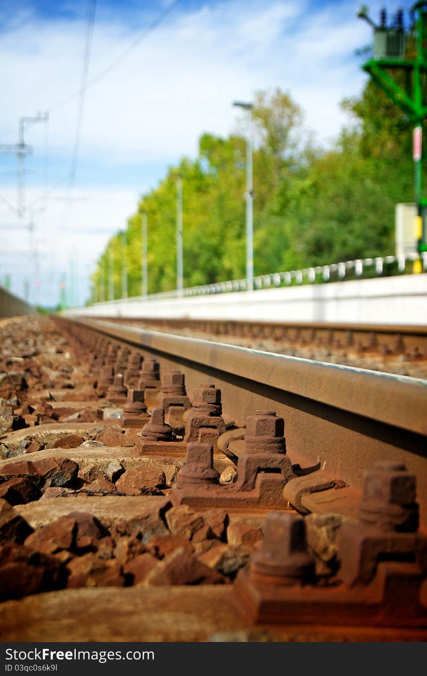 Rails of a railway station