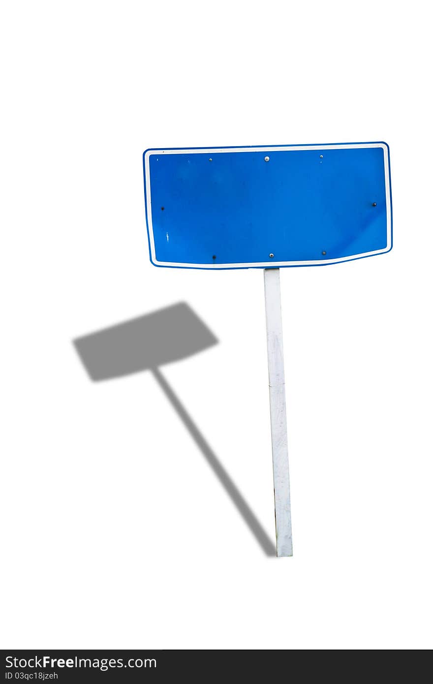 Blank Blue Road Sign Isolated