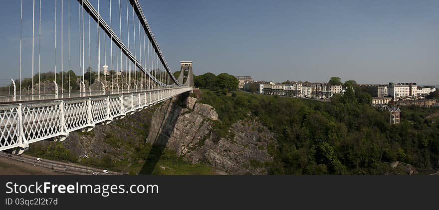 Clifton Suspension Bridge and Camera Obscura Panorama. Clifton Suspension Bridge and Camera Obscura Panorama