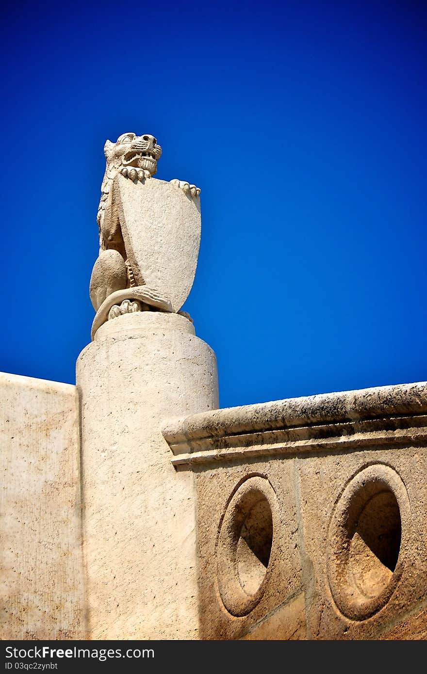 Stone lions at the Budapest Fishermen