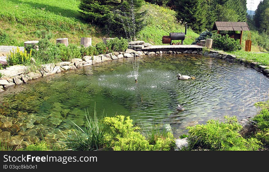 Lagoon in front of the cottage