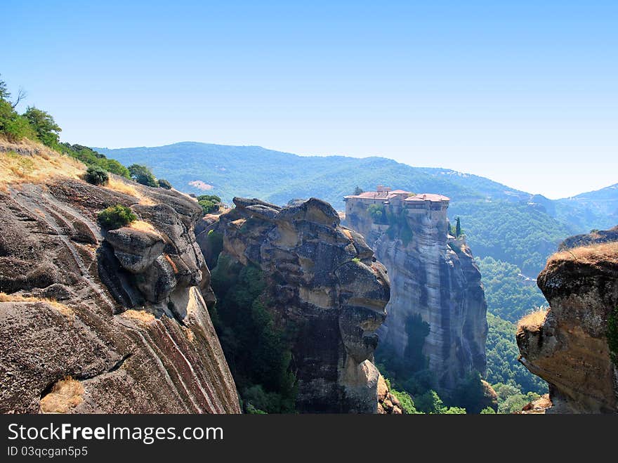 monastery of rousanou in greece. monastery of rousanou in greece