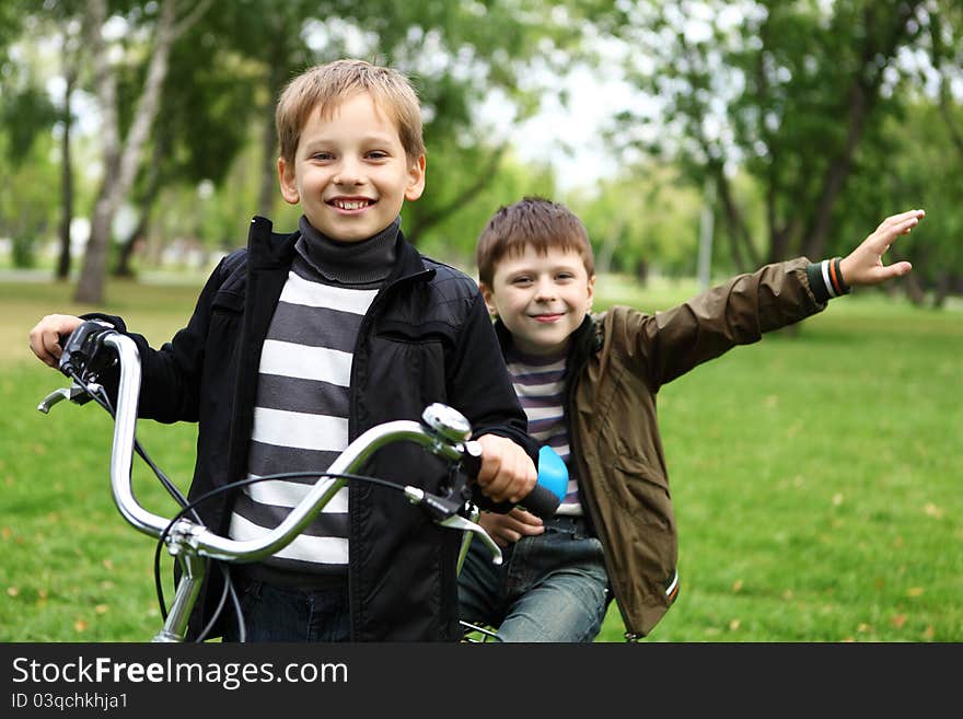 Boy On A Bicycle In The Green Park