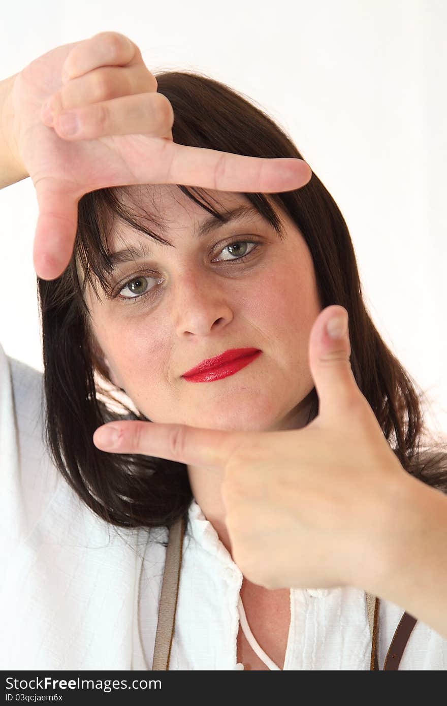 Woman  Framing Her Hands