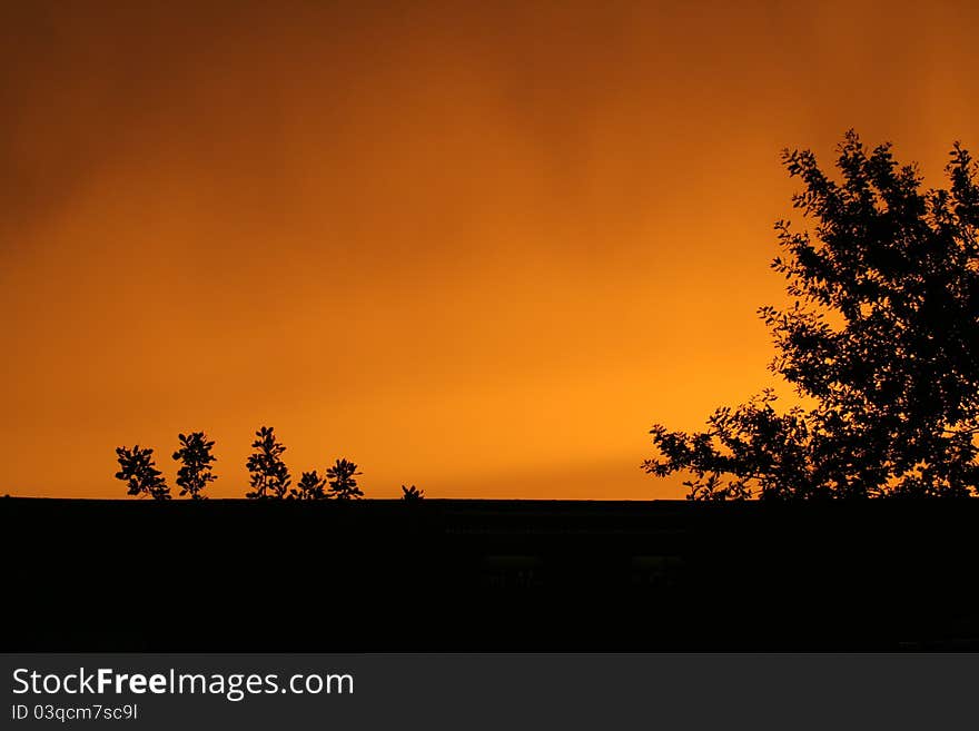 Beautiful sunset in Ørum Denmark