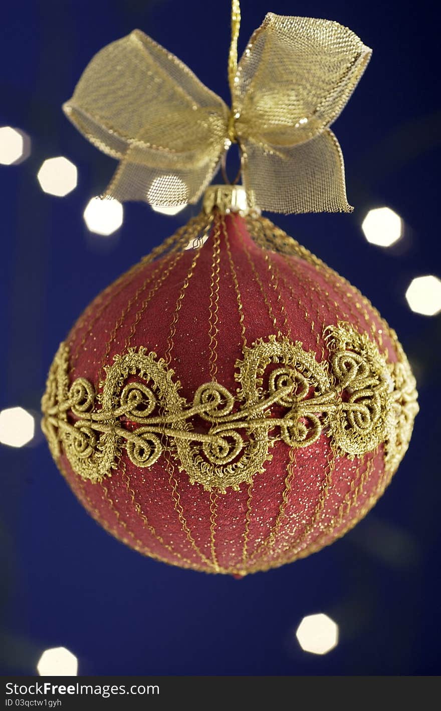 Close up of fancy Christmas ornament