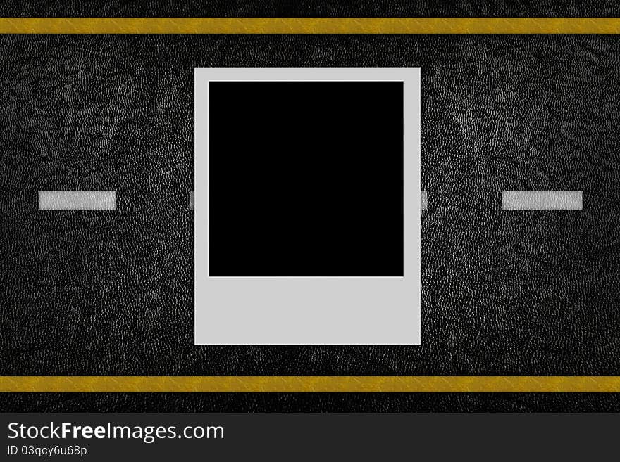 Blank photo on road pattern background