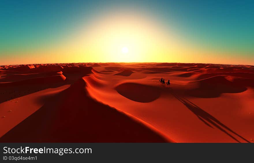 Image of desert and camel