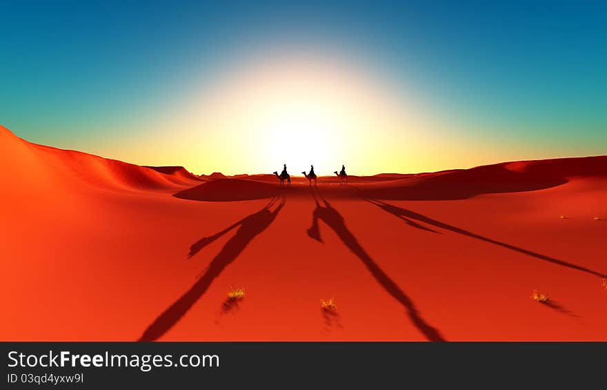 Image of desert and camel