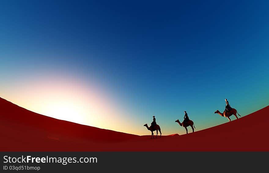 Image of desert and camel