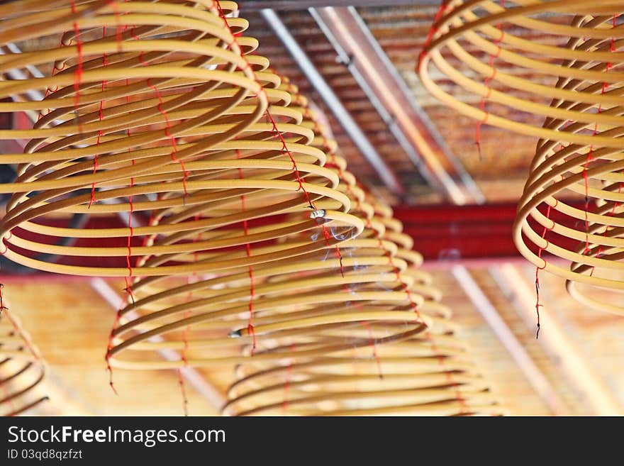 Incense coil in a Chinese temple