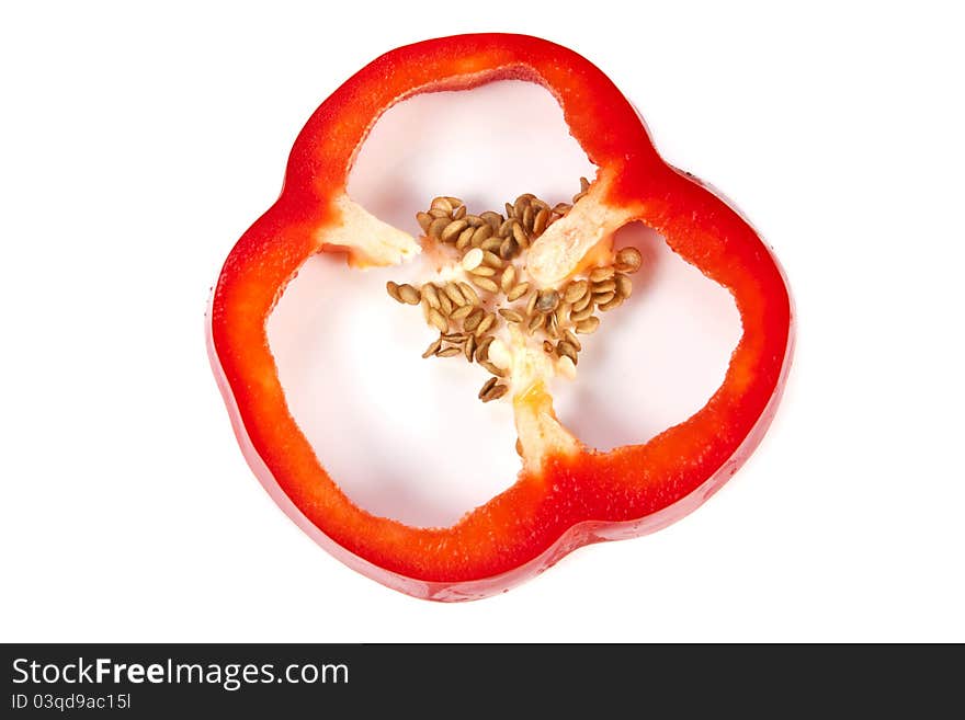 Red bell pepper portion