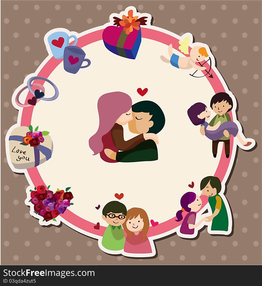 Cartoon love card,vector,illustration