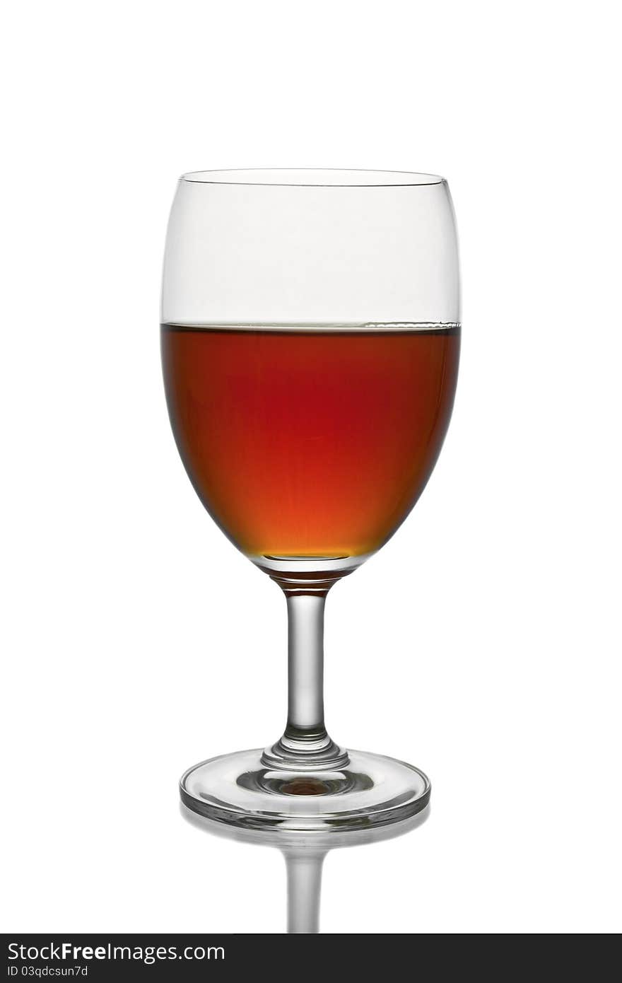 Whisky in glass on white background