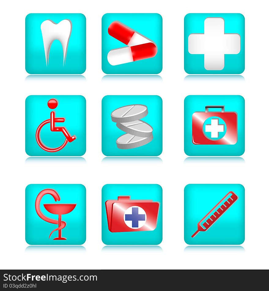 Blue Medical Icons