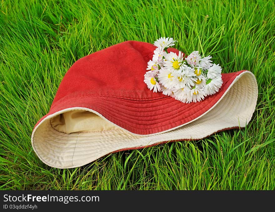 Daisy Bouquet On Red Hat