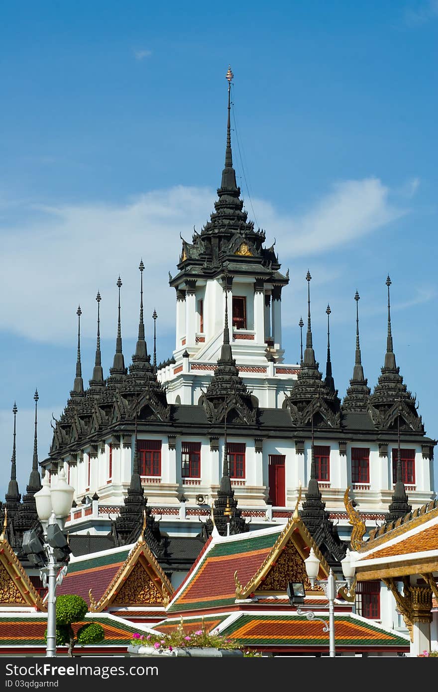 Metal castle in Ratchanatda temple