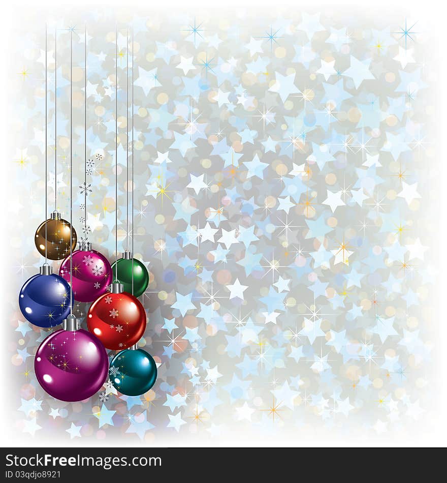 Abstract Christmas white background with decorations on white. Abstract Christmas white background with decorations on white